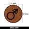 Male with Stroke Sign Transgender Gender Symbol Round Iron-On Engraved Faux Leather Patch Applique - 2.5"